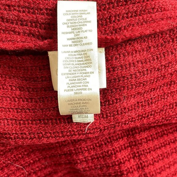 Chicos Shaw Womens OS Maroon Sweater Fringe Textured Knit Scarf - Picture 7 of 10